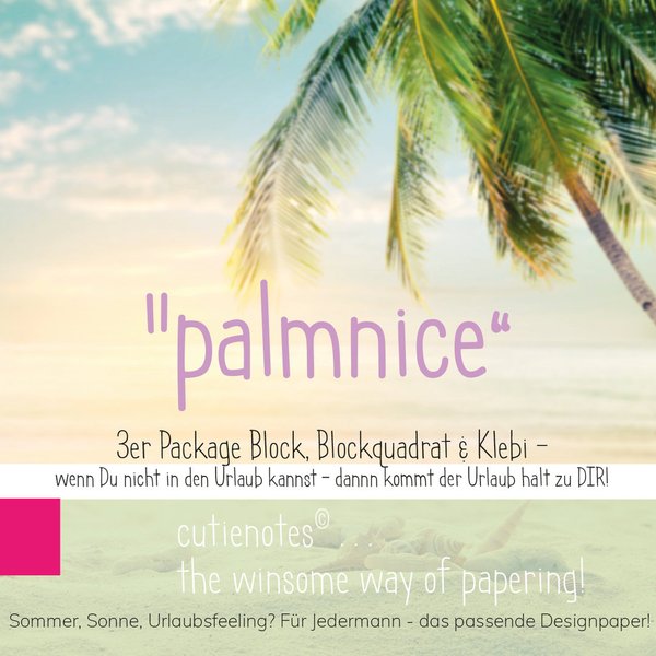 cutienotes - 3er Package "palmnice"