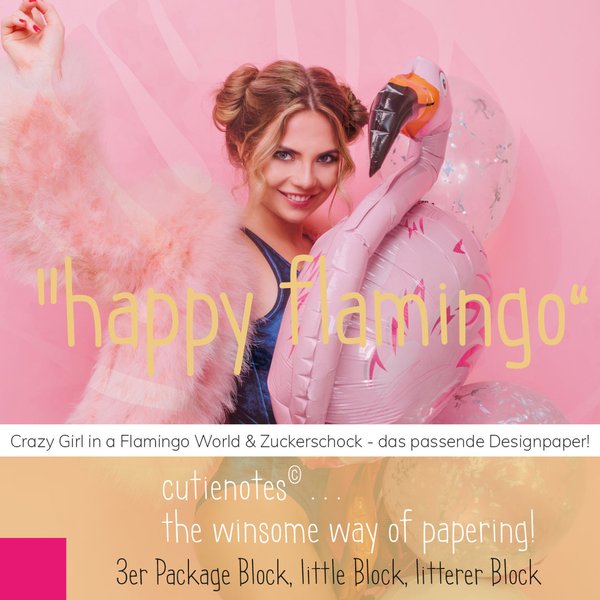 cutienotes - 3er Package "happy flamingo"