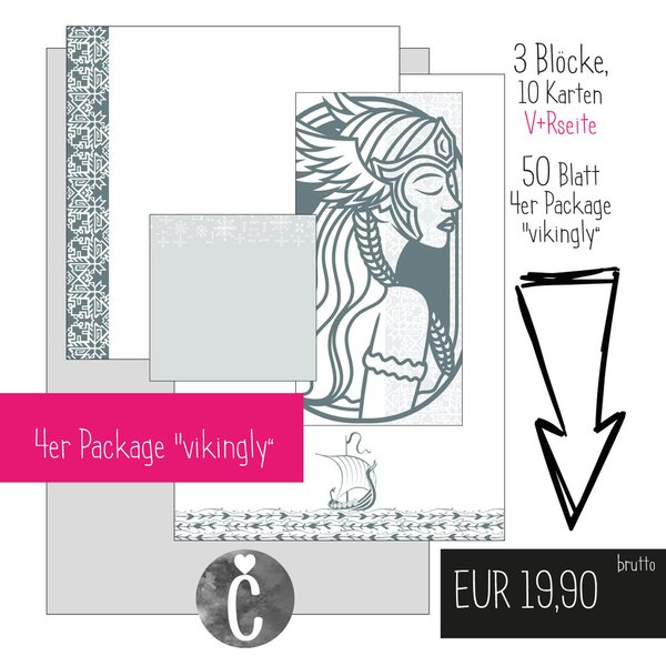 cutienotes - 4er Package "vikingly"